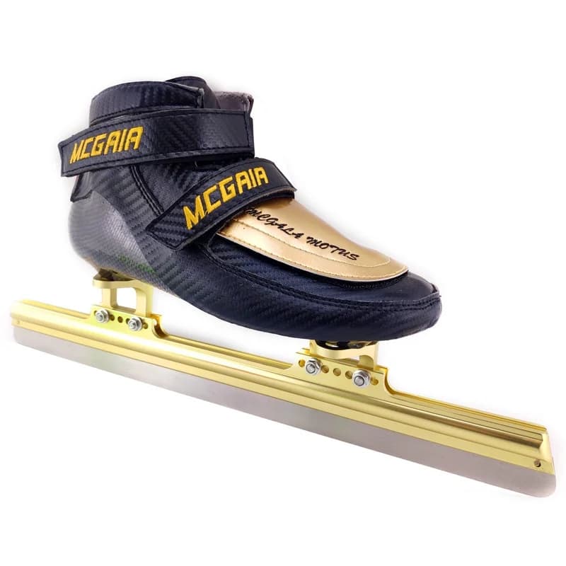 Pattini Professionali per Bambini e Adulti per Pattinaggio di Velocità su Pista Corta, in Fibra di Carbonio e Microfibra PU, Pattini da Ghiaccio a Posizione Fissa