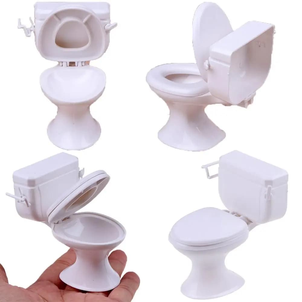Artigianato Mini decorazione della casa giocattoli ornamento del bagno toilette in miniatura accessori per bambole mobili per casa delle bambole modello Closestool bianco