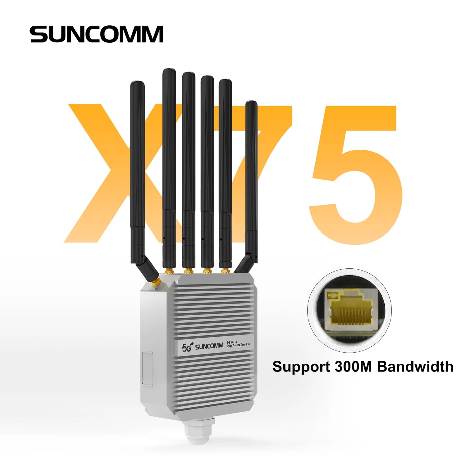 Router Outdoor SUNCOMM CP520 X75 5G Dual SIM con WiFi6 Dual Band 2500Mbps, Porta Antenna Esterna, Router POE per Esterni