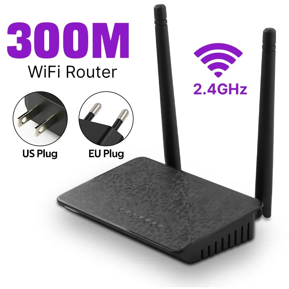 Router WiFi wireless 300M Punto di accesso 2.4G WIFI Segnale a lungo raggio Switch di rete Porte WAN /LAN 2 Spine standard Ripetitore WiFi