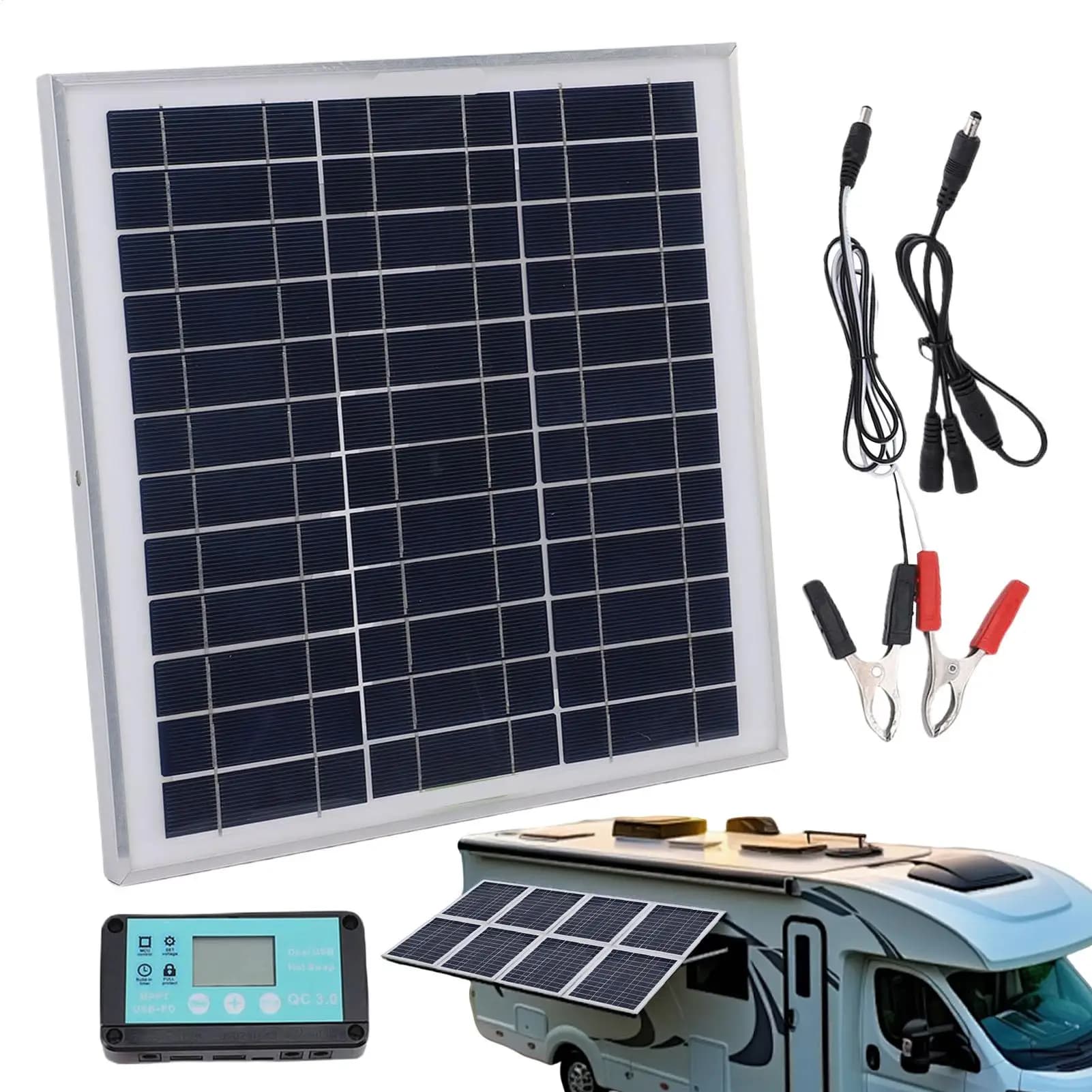 Caricatore di mantenimento della batteria solare Kit di ricarica del controller di mantenimento del caricatore di mantenimento del pannello solare per motociclette per camion automobilistici