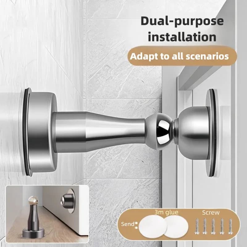 Fermaporta Magnetico in Acciaio Inossidabile Robusto e Potente - Chiusura per Porta Resistente Senza Segni per Sicurezza Domestica e Camera da Letto
