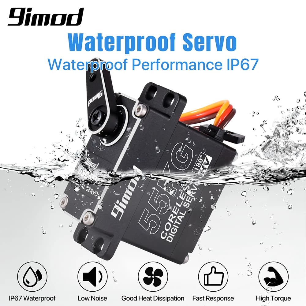 9imod 55kg Servo impermeabile IP67 180/270 Sensore magnetico Servo digitale coreless ad alto coppia Full Metal Gear per auto RC 1/8 1/10