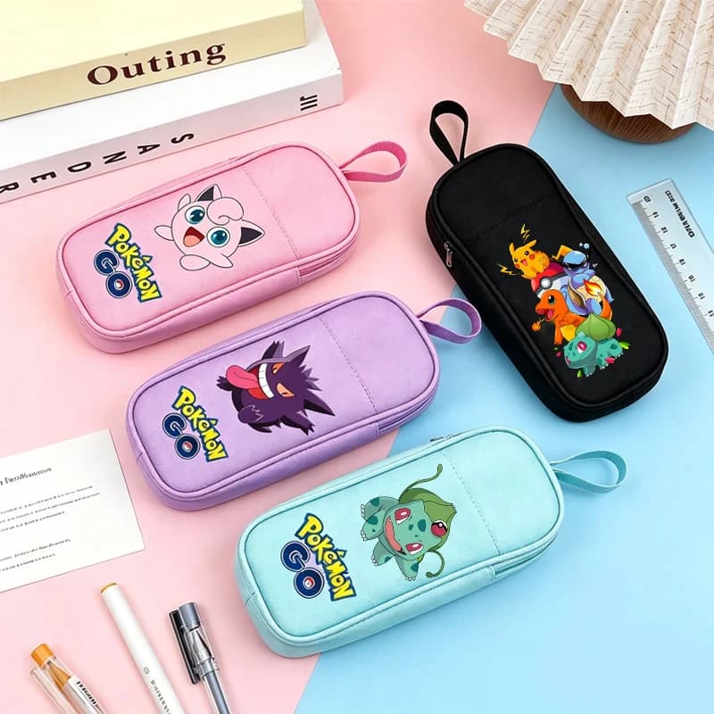 Astuccio per matite con personaggi dei cartoni animati, per ragazze e ragazzi, simpatico astuccio per matite Pikachu Mewtwo, astuccio per cancelleria per studenti di grande capacità, materiale scolastico