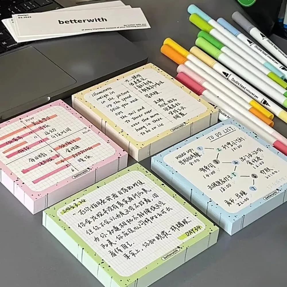 100 blocchi/confezione pollici trasparenti pubblicati blocchetti per appunti adesivi blocchetti per appunti poster forniture per ufficio di cancelleria scolastica per il ritorno a scuola
