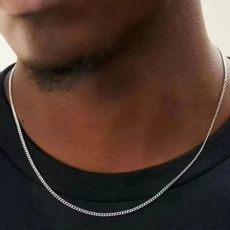 Collana a catena cubana da uomo da 3 mm Collana semplice in acciaio inossidabile Moda Gioielli in acciaio al titanio Tendenza Accessori per feste Regali