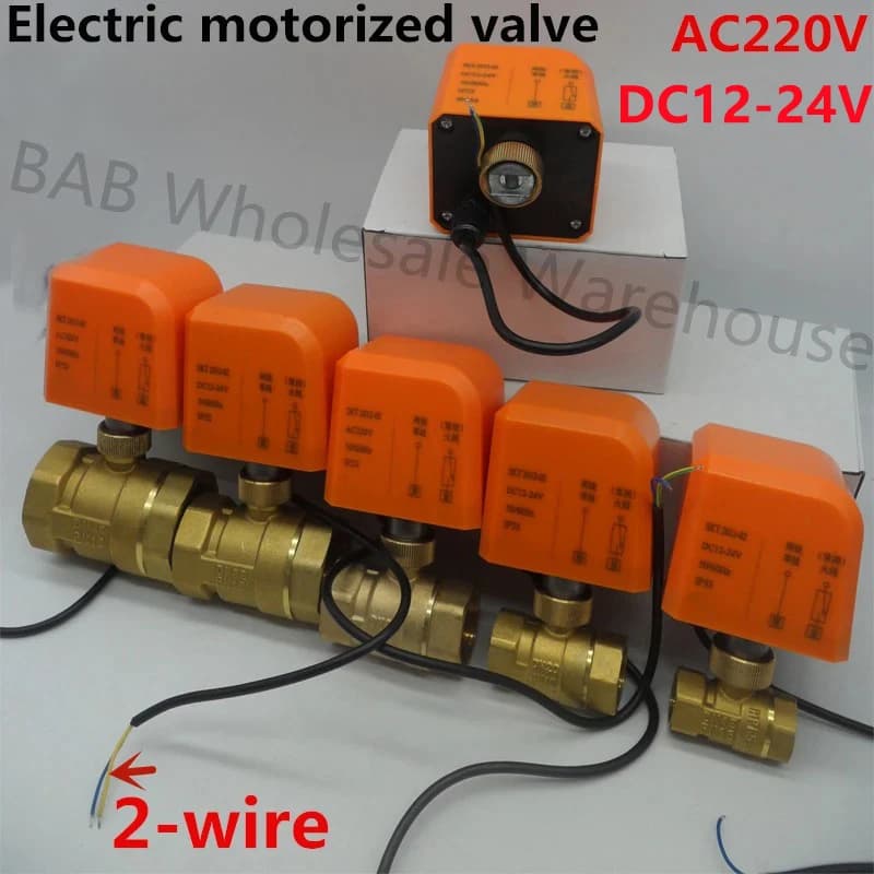AC220V DC12-24V attuatore valvola in ottone motorizzata valvola a sfera elettrica a 2 fili a 2 vie da 1/2 "a 2" con spegnimento automatico