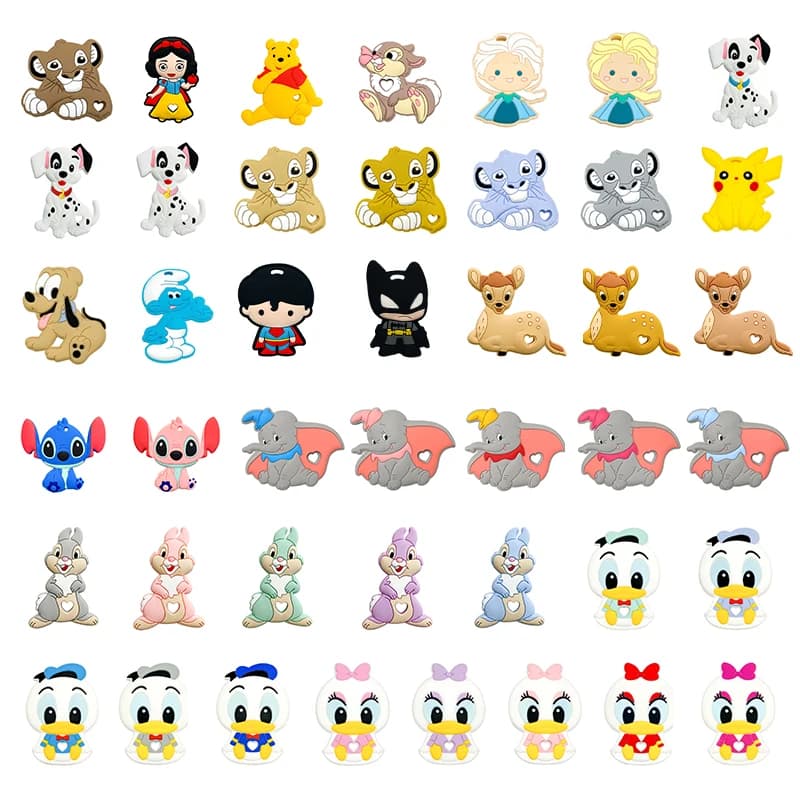 1 pz Disney Silicone Dentizione Del Bambino Silicone Del Commestibile Del Fumetto Per Collane Del Bambino Massaggiagengive Giocattolo Regali di Cura