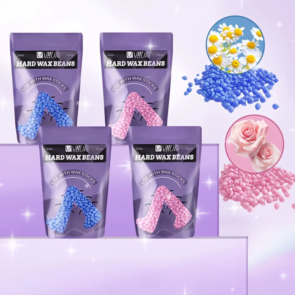 50g di fagioli di cera depilatoria per riscaldare macchina di cera dura pellicola calda indolore ceretta perline bikini viso gambe depilazione del corpo