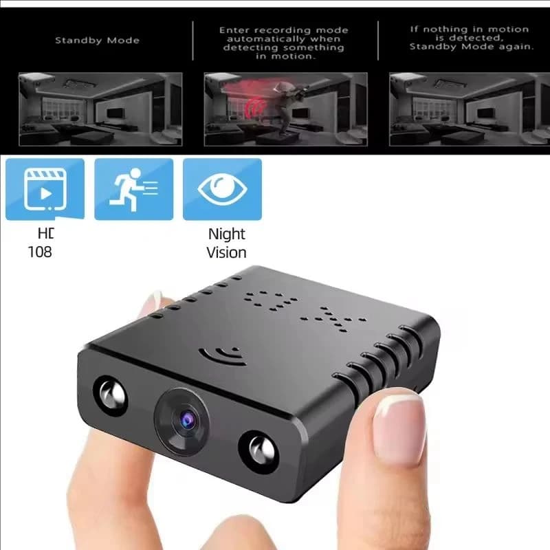 Mini Telecamera XD 2.4G WiFi HD 1080P, Videocamera di Sicurezza Domestica, Micro Cam, Registratore di Videosorveglianza con Supporto per Scheda TF