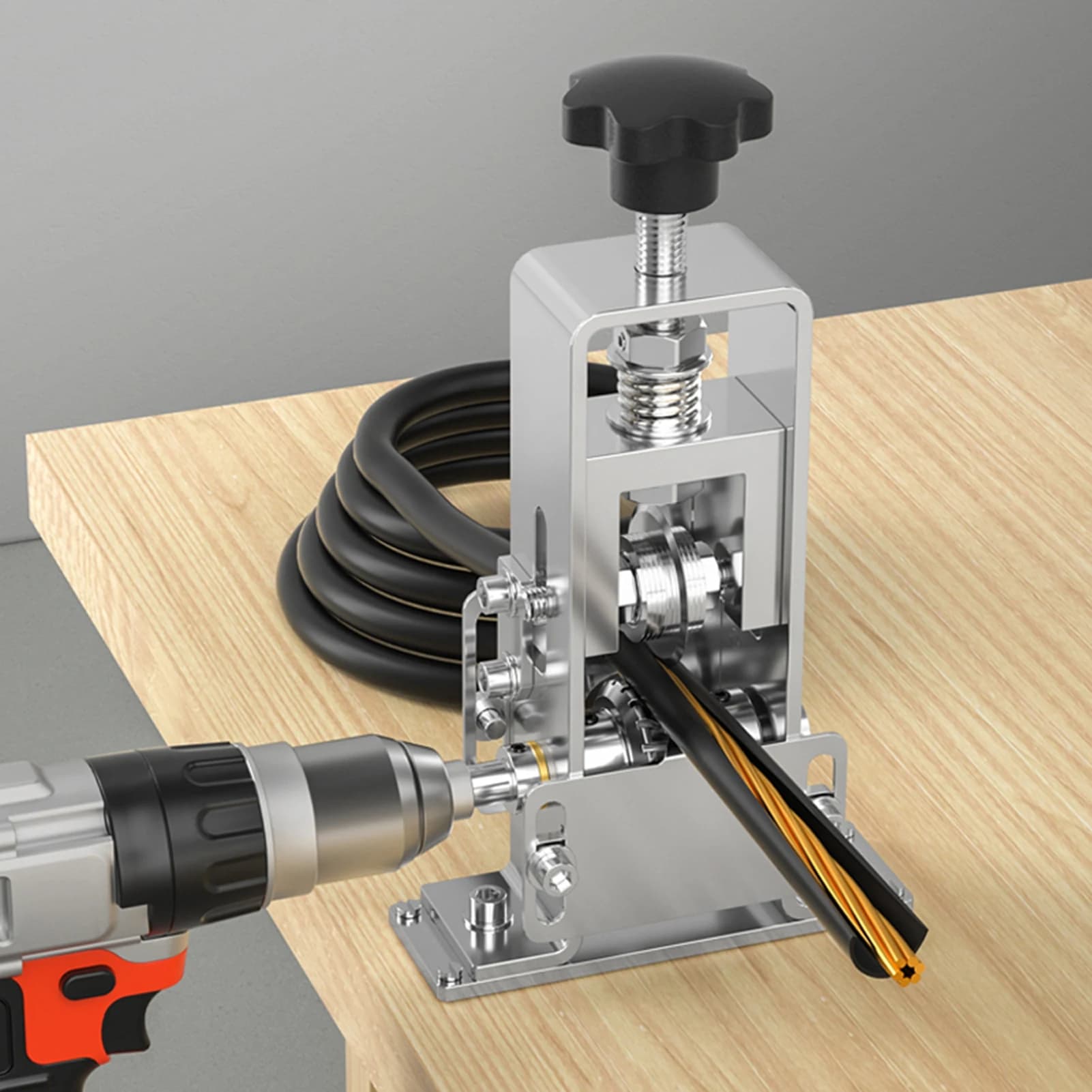 Handheld Spelaphiles for Home Use 1-25 mm Handheld Cable Spelaphiles Tool Electric Pelapatate with Hand crank support