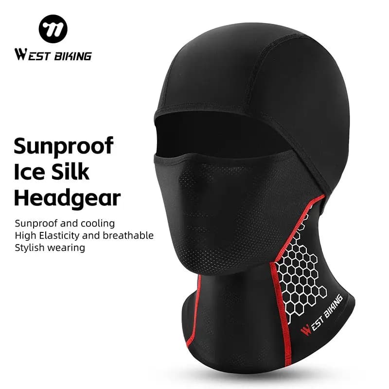 WEST BIKING Cycling mask Breathable ice silk screen UPF 50+ Solar protection Full cover for bike equipment