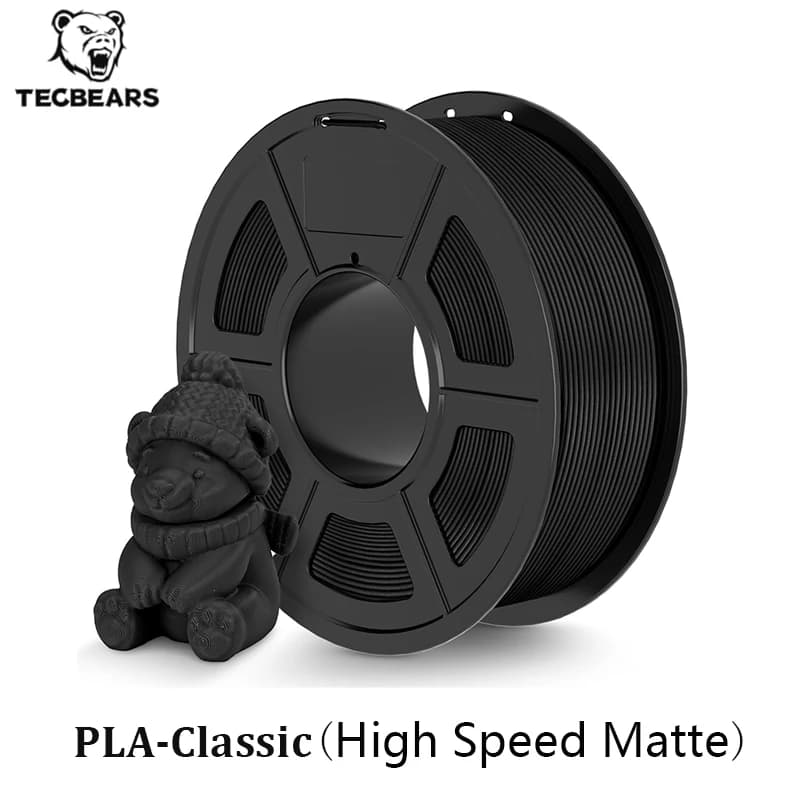 3D Filament TECBEARS PLA High Speed Opaque 1KG 1.75mm 300-600mm/s High Deformation Resistance Without Stringing Effect Compatible with Most FDM 3D Printers