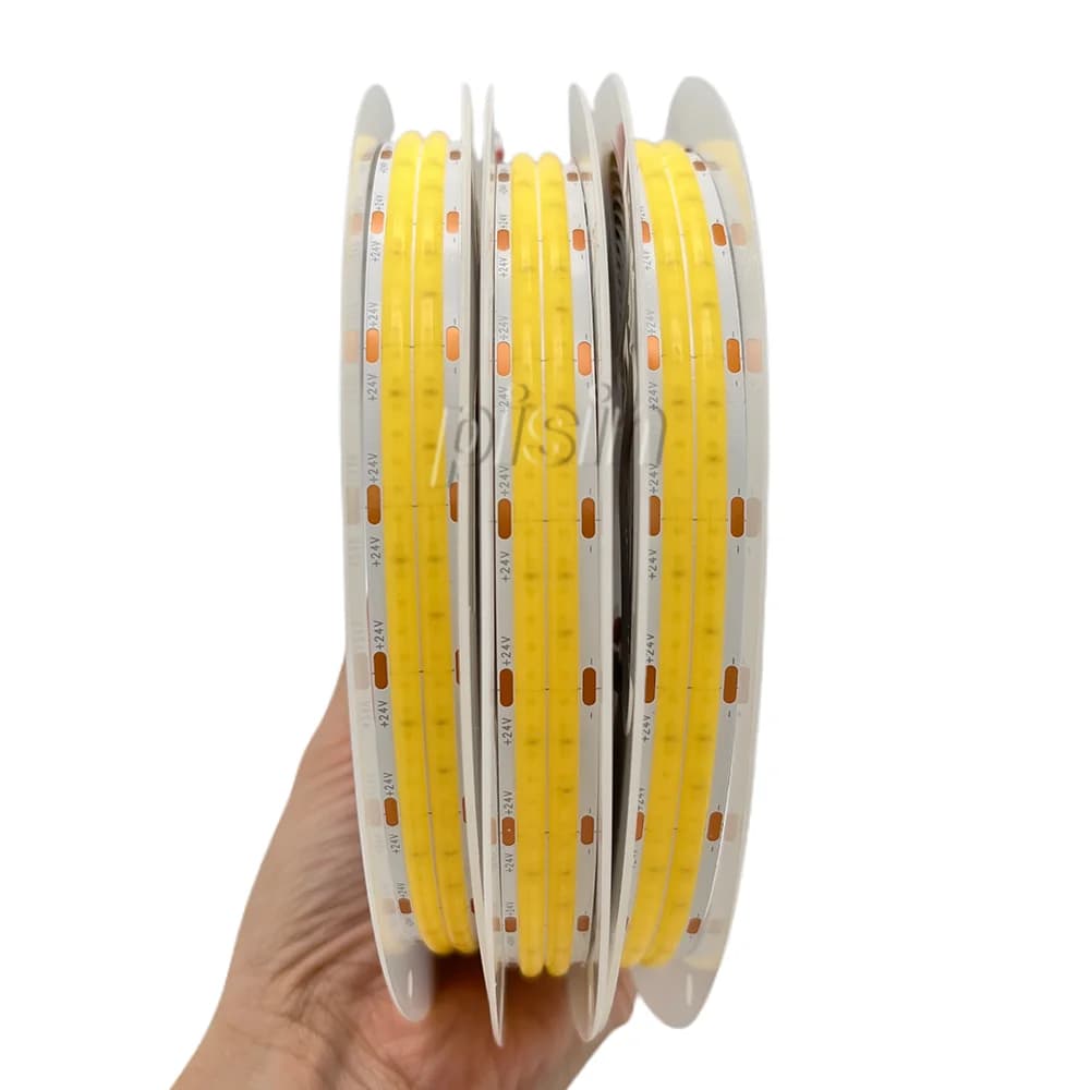 Striscia LED COB a doppia fila da 10 m 24 V ad alta densità 600 LED / M Nastro flessibile dimmerabile lineare 3000K 4000K 6000K per l'arredamento della stanza