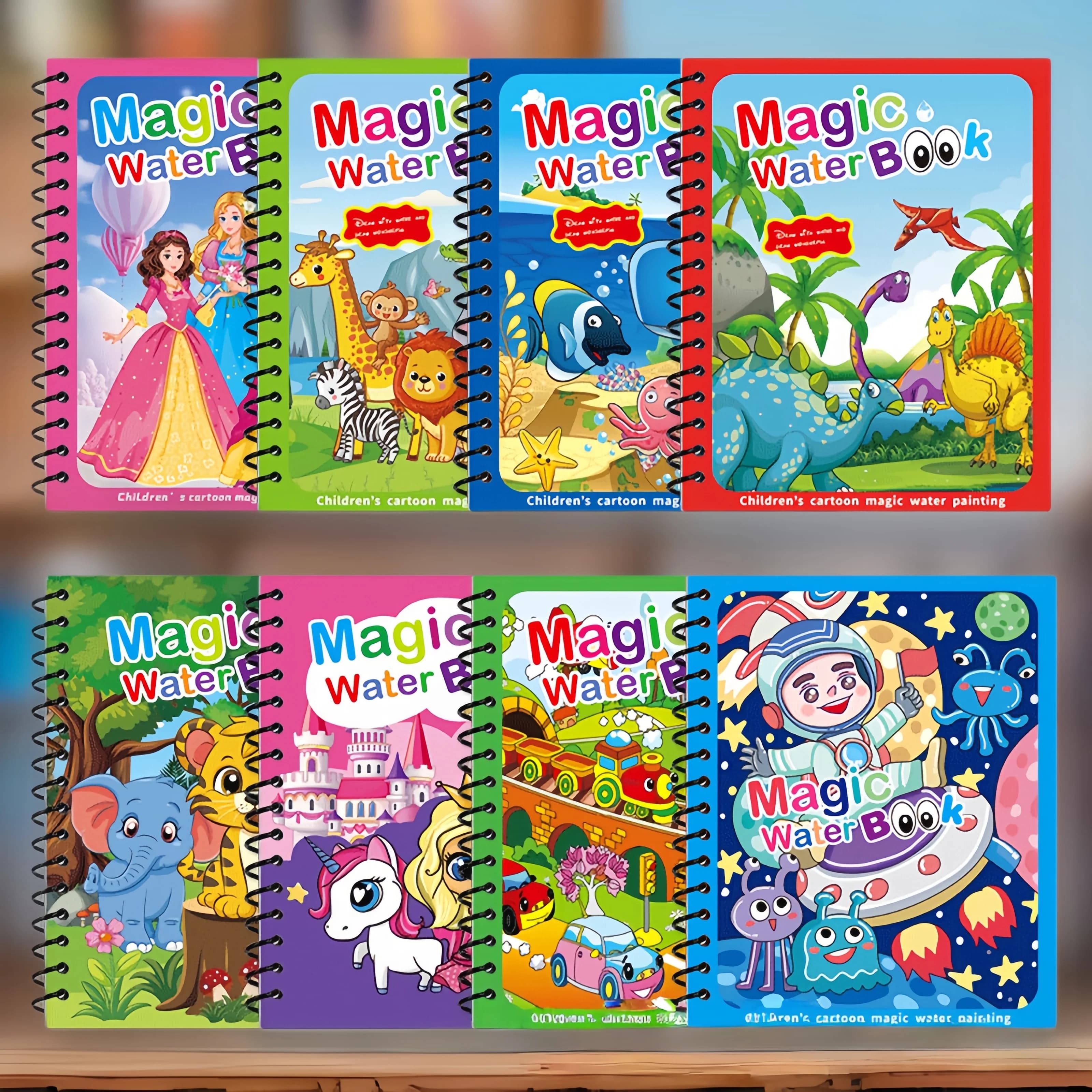Libro educativo da colorare ad acqua per bambini magici: blocco di pittura ad acqua riutilizzabile per giocattoli per bambini e asilo