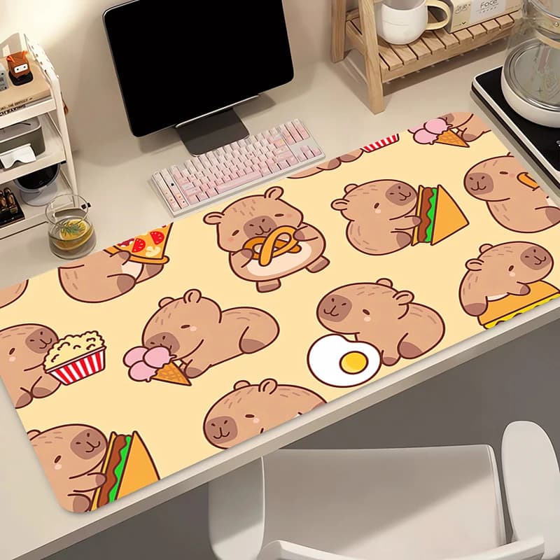 Tappetino per mouse da gioco Computer Kawaii Capybara Modello Tappetino per mouse da scrivania Gamer Tappetino per mouse premium professionale Accessori per il controllo della velocità