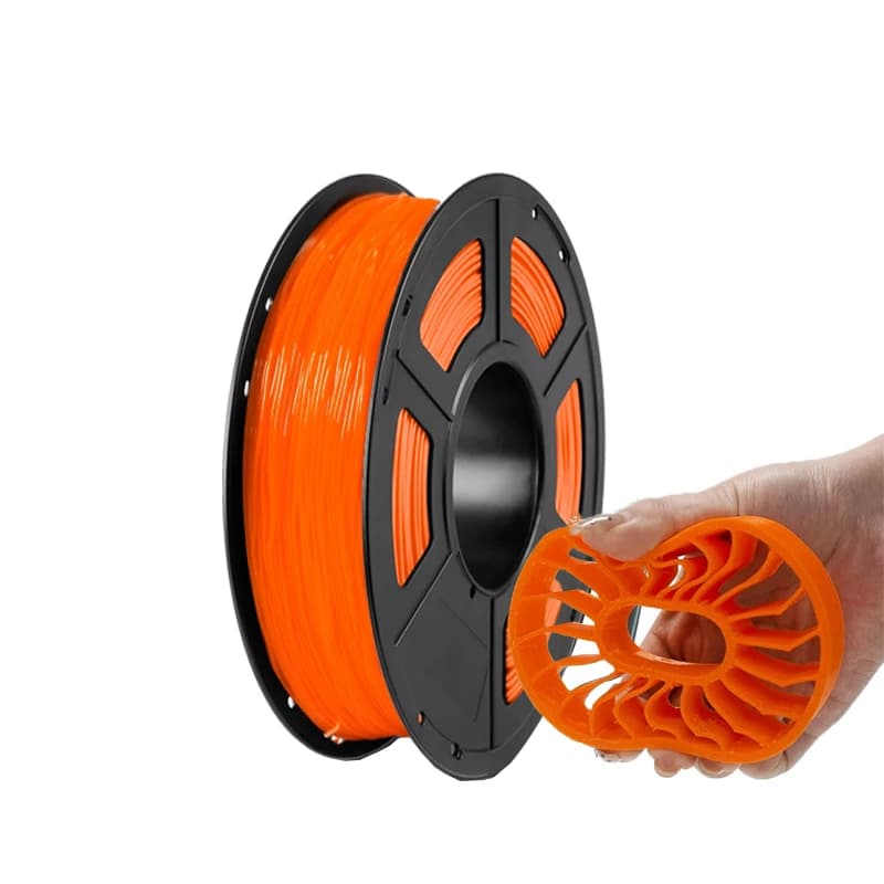 Filament TPU orange 95A 1,75 mm, dimensional accuracy +/- 0.03, soft flexible filament for 3D printer 250 g coil (0.55 pounds)