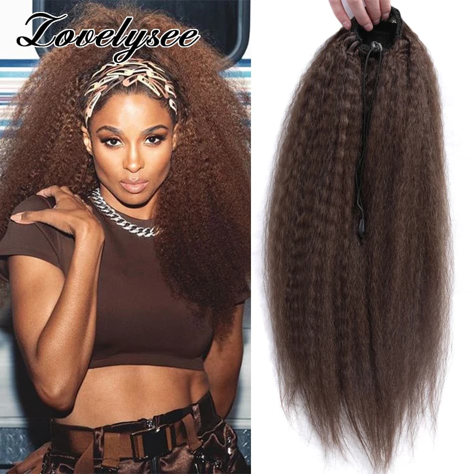 Horsetail Human Hair Wraped Equiseto Straight Crespo Brazilian 100% human hair Remy Horsetail Extensions Clip in Drawstring