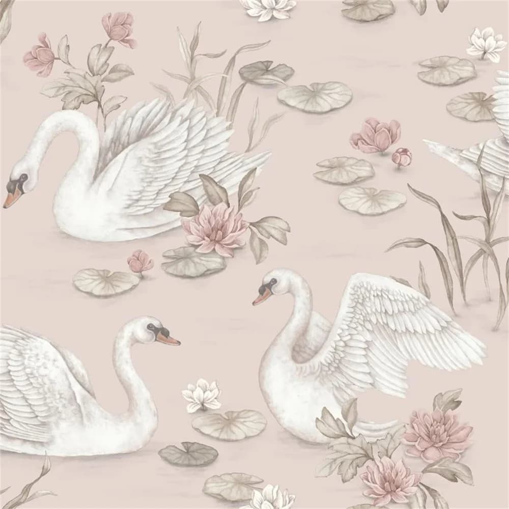 Personalizzato 3d Cigno Rosa carta da parati murale animale murale per la Decorazione della stanza dei bambini sfondo adesivi murali papel pintado de pared
