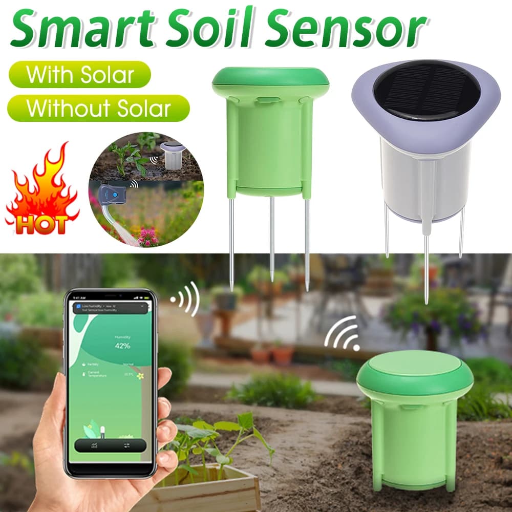 Tuya Smart Life Zigbee Soil Humidity Sensor App Temperature Humidity Detector Real-time IP66 waterproof garden lawn monitor