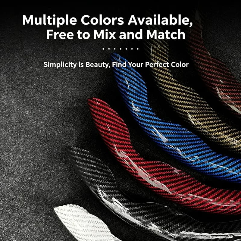 Universal Car Steering Wheel Cover Anti-slip Bright Gloss Carbon Fiber Texture Steering Wheel Decoration Accessories 14.5-15inch
