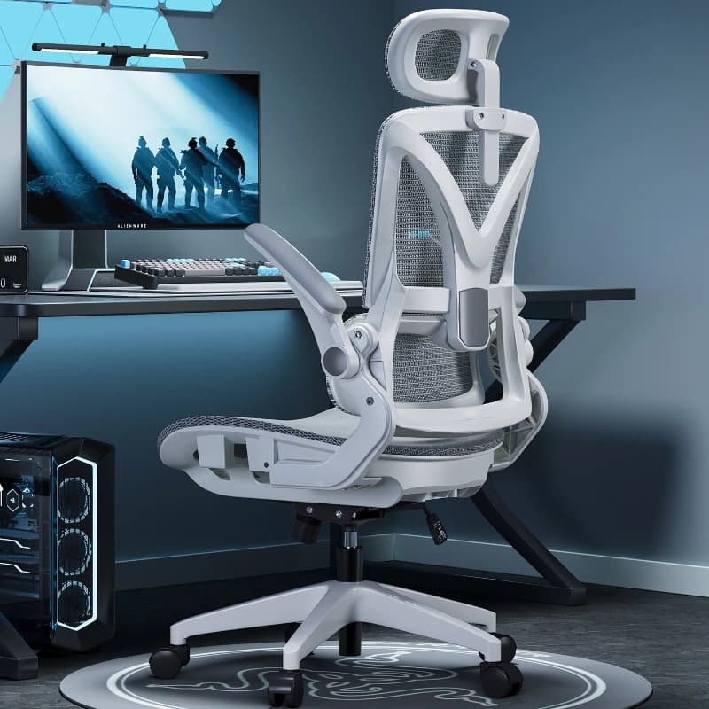 Sedie da Gaming Ergonomiche con Supporto Lombare 3D, Girevoli, Regolabili, in Rete Traspirante, Seduta in Spugna ad Alta Densità, Silla De Escritorio