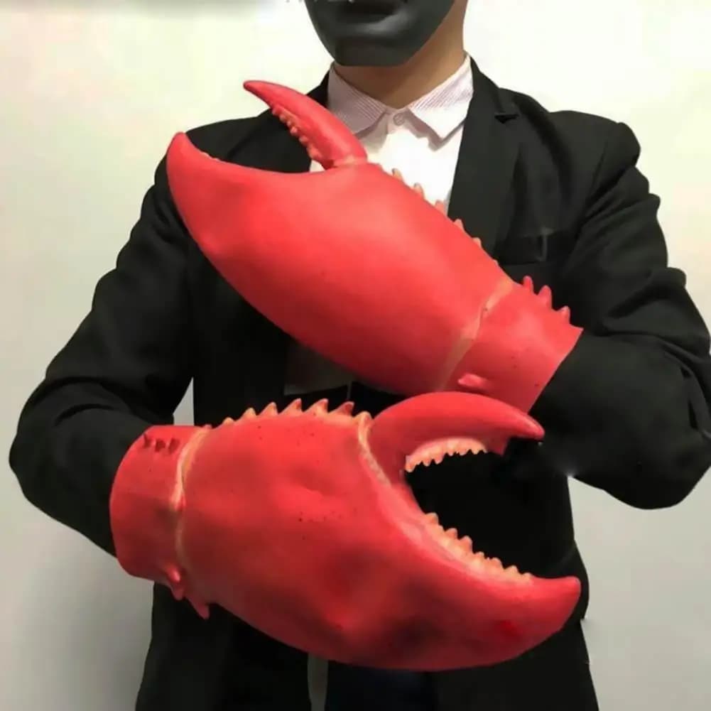 1 paio di guanti con artigli di aragosta di granchio Cosplay Funny Party Latex novità Toy