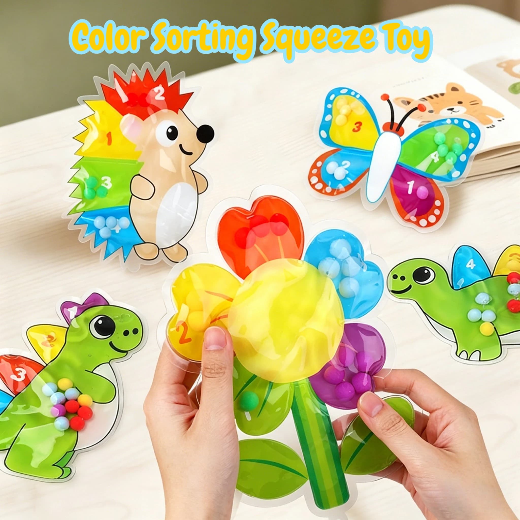 Gioco Sensoriale Montessori con Perline Colorate e Labirinto, Giocattolo Educativo per Bambini, Sviluppo Motricità Fine, Regalo Antistress