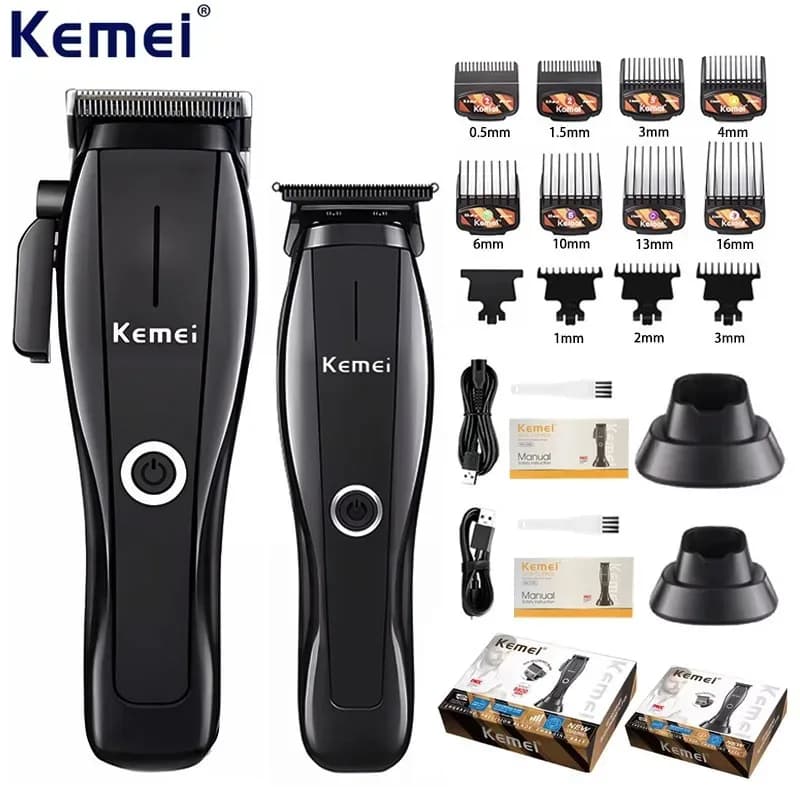 Kemei KM-2286 KM-2295 Manufacturer Electric Haircuts Professional Barbiere Haircuts for Men Battery Cutting Machine Kit