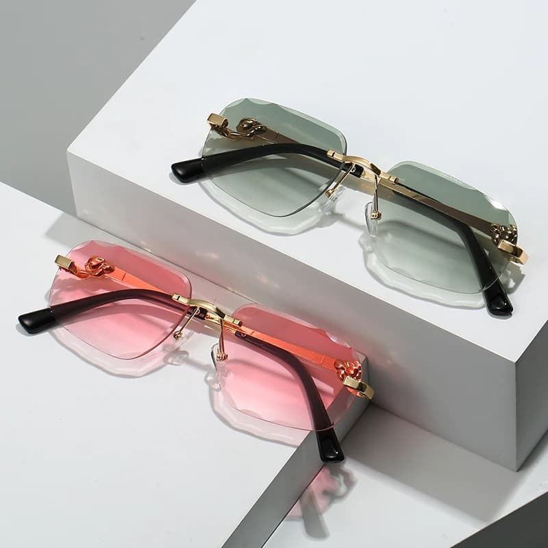 Men's Square Sunglasses without Metal Frame High Quality Fashion Pool Party Sunglasses Lady Man UV400 Protective Glasses