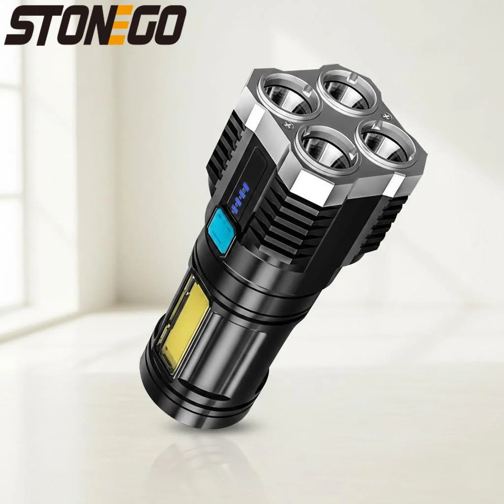 5 LED High Power LED Flashlight Rechargeable Camping Head with Side Light 3 Lighting Mode for Outdoor Camping Adventures
