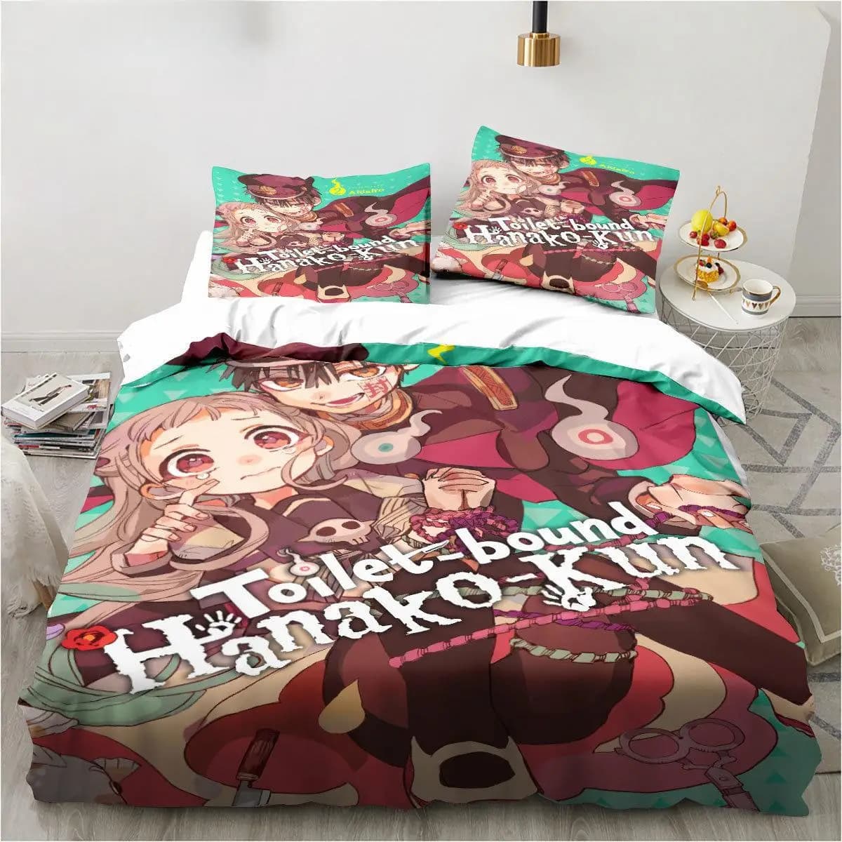 Anime Toilet-Bound Hanako-kun 3D stampato 2/3 pezzi Set biancheria da letto Copripiumini Federe Trapunte Set biancheria da letto Biancheria da letto Biancheria da letto