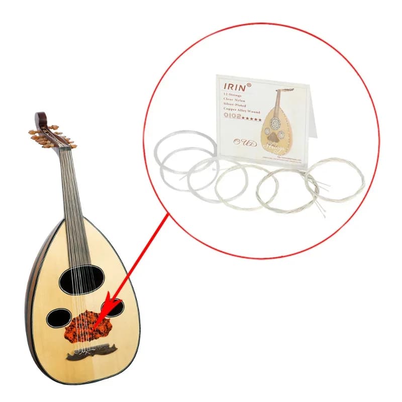 Alta qualità 12 pz/set turchia Oud Arab Lute Strings Nylon trasparente argento placcato lega di rame accessori per corde avvolte O102