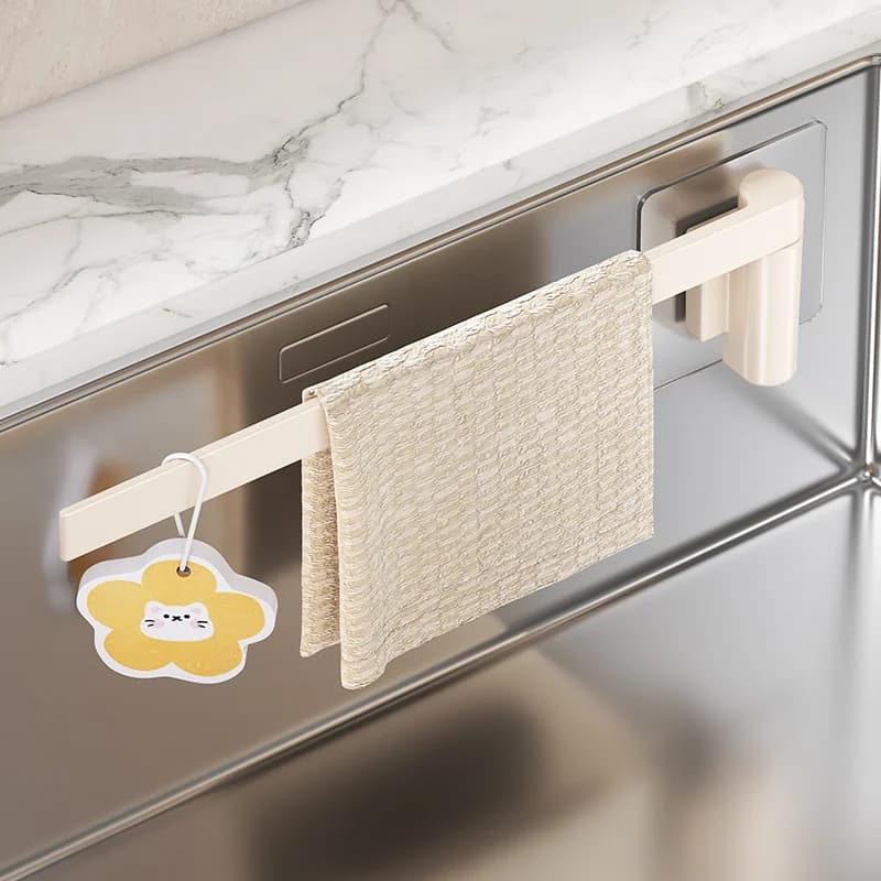 Portasciugamani da Bagno Bianco Senza Foratura, Portasciugamani Grigio, Barra Portasciugamani Autoadesiva, Portasciugamani da Bagno