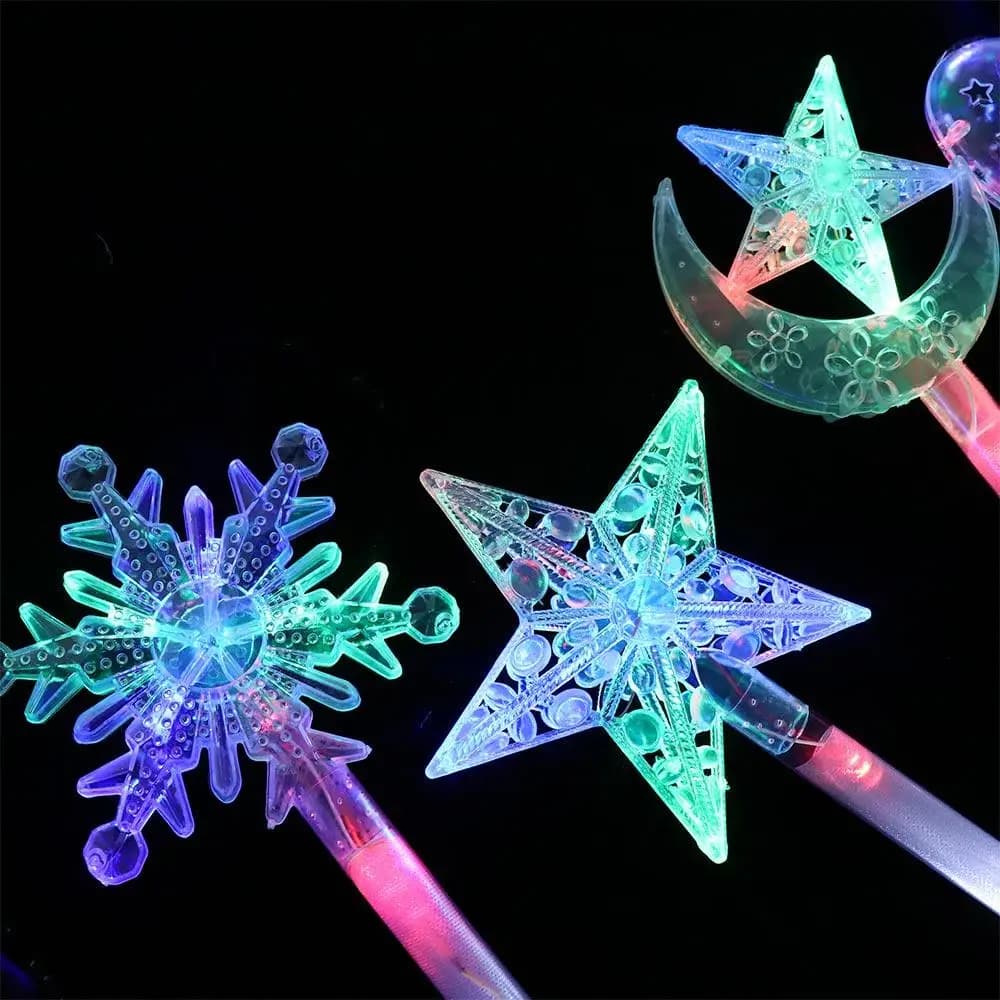 Bacchetta Magica Luminosa a Stella Pentagramma per Esterni - Trucchi di Magia Illuminati, Lampada a LED, Bacchetta Luminosa a Stella, Bacchetta Flash