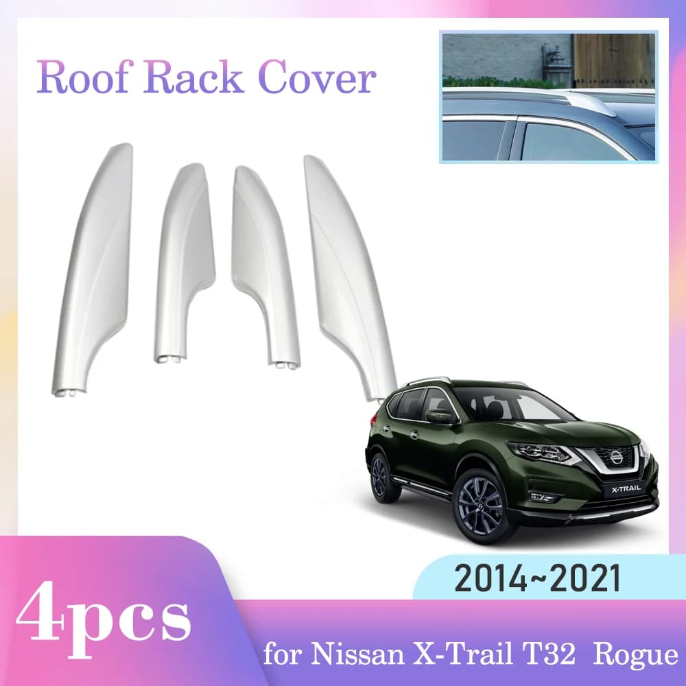 Auto Portapacchi Copertura per Nissan X-Trail T32 Rogue 2014 ~ 2021 2015 2016 2017 Bagagli Bar Cap Trim Rail End Borsette Plasitc Accessori