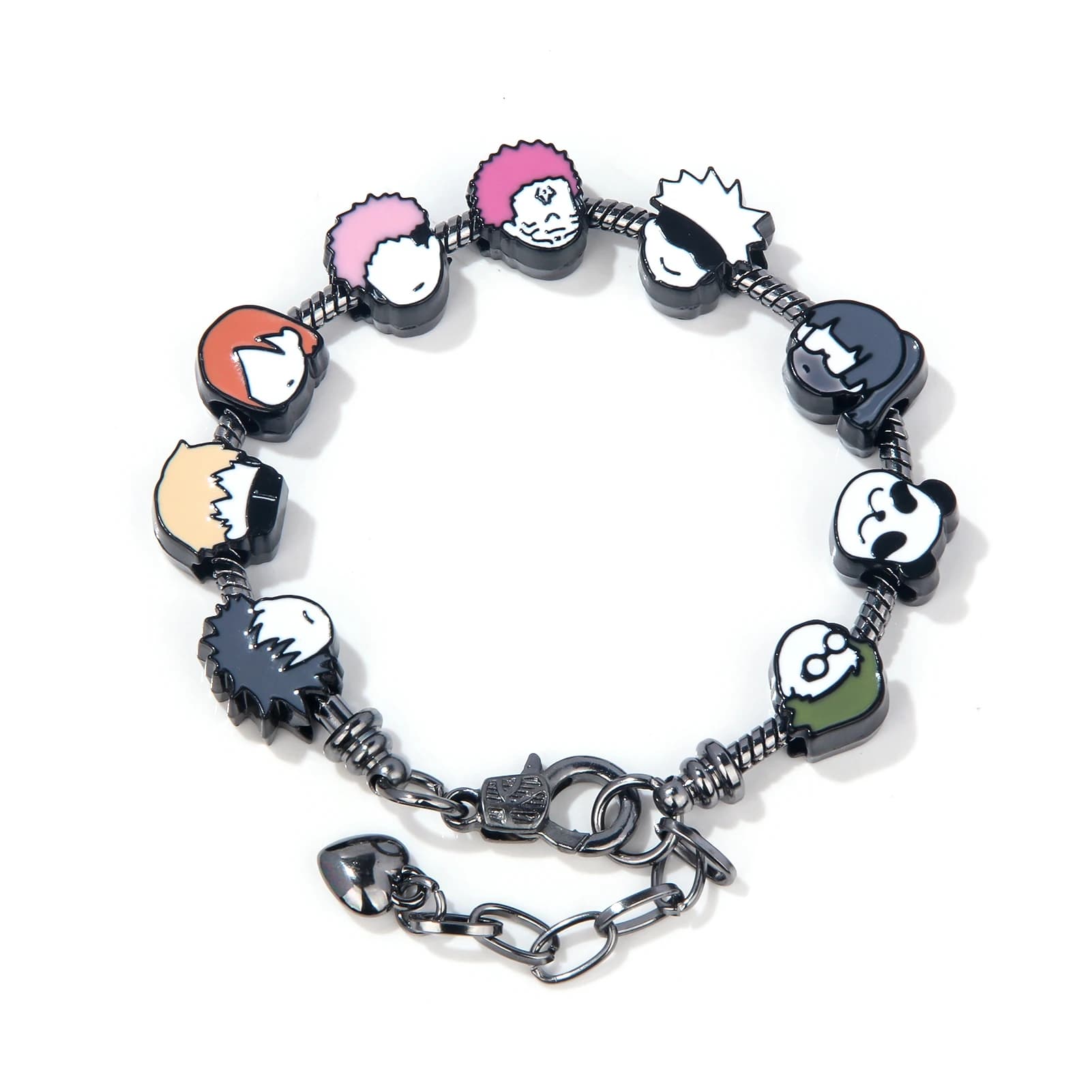 Braccialetto Anime in Metallo Jujutsu Kaisen con Ciondolo Fushiguro Megumi Yuji DIY, Bracciale Staccabile per Fan, Gioiello Cosplay, Regalo