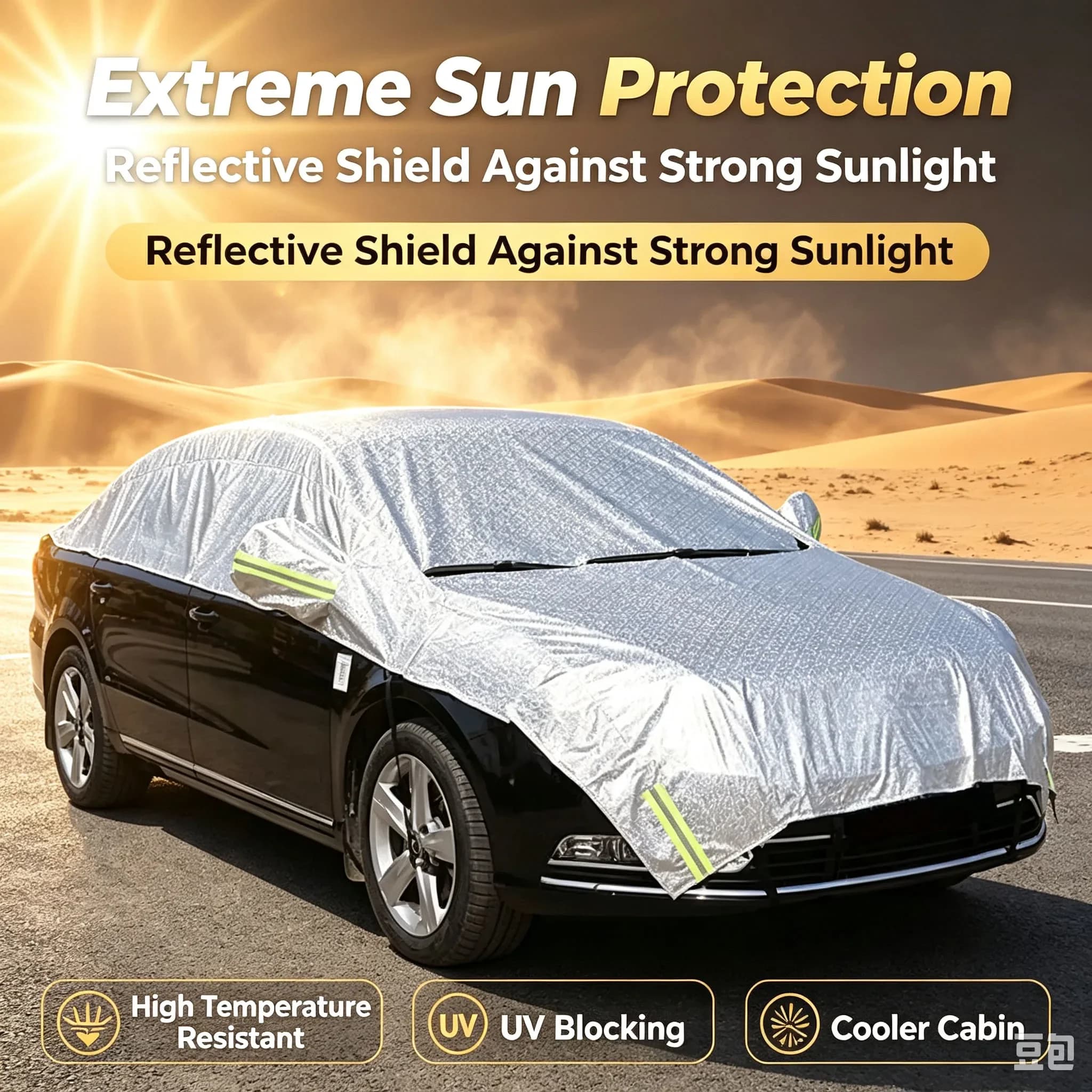 Car Cover Half Body Windshield Sunshade Heat Insulation Waterproof Dustproof Car Glass Protection Cover Automotive WORLDKPI