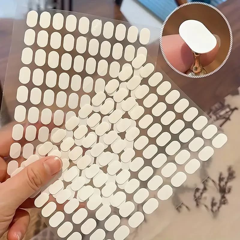 LINMANDA 100/300PCS Nastri adesivi biadesivi Schede Strisce per esposizione unghie pretagliate per supporto per nail art Nastri per esposizione nail art