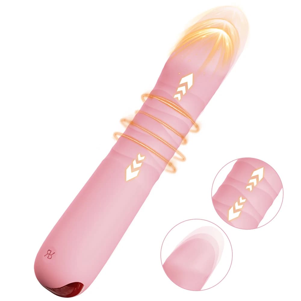 Vibratore con 10 Modalità Telescopiche, Dildo Realistico, Motore Potente, Stimolatore Clitorideo e del Punto G, Masturbatore Femminile, Giocattoli Sessuali per Adulti
