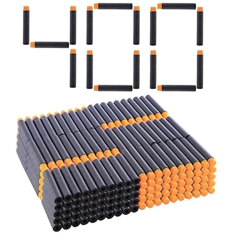 TISNERFS 1000-50 pz Buffer Nero Proiettili a Testa Rotonda 7.2 cm per Nerfs Serie Blasters Ricarica Freccette Giocattolo per Bambini Pistola Accessori