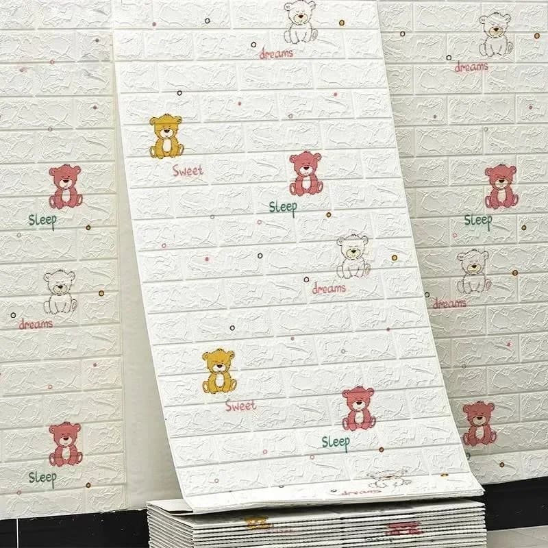 DIY Cartoon Star 3D Wallpaper Wall decal brick Wall sticker Sky Clouds Sheet Children's room Home decoration Soft foam Protectors