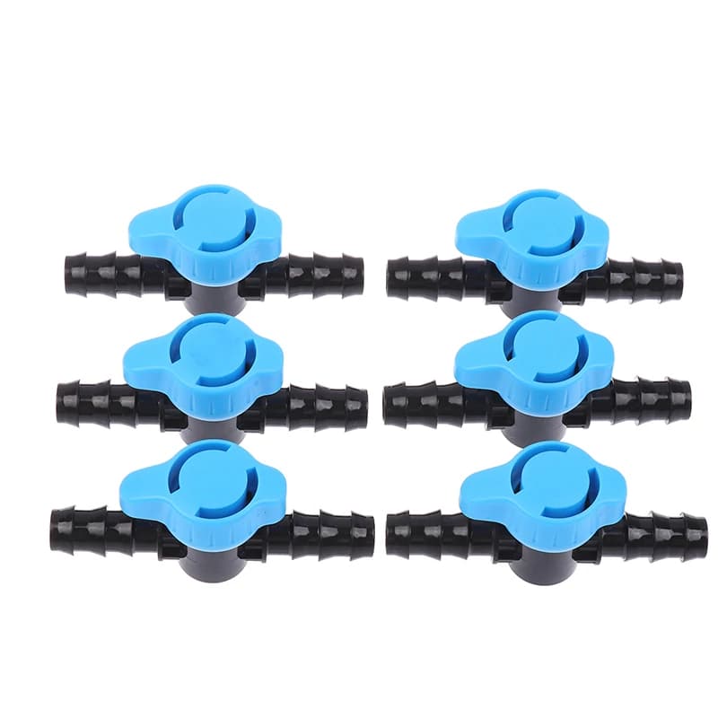 6 pcs 16mm drip irrigation tube plug valve tap connectors garden water valve for drip irrigation