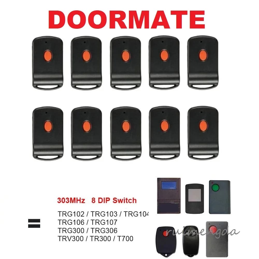 Telecomando per Porta Garage Doormate 700T TRG300/306 TR300 TRV300/303 TRG107 TiltAMatic 303MHz, Apriporta per Garage 303Mhz