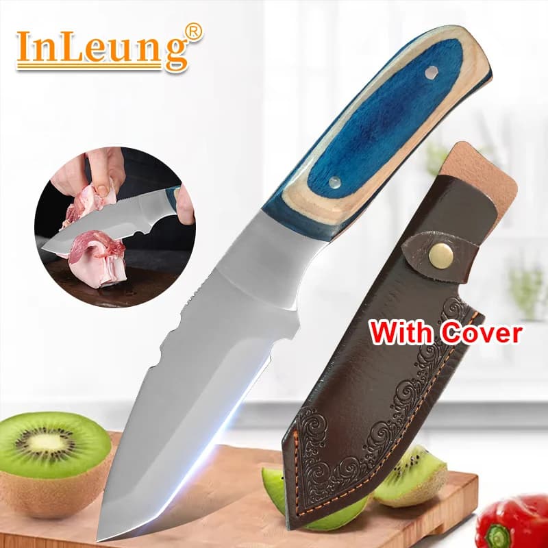 Coltello da cucina Manico in legno Coltello per disossare da macellaio Mannaia per carne Acciaio inossidabile Peeling per frutta Taglio Cottura Coltello per filetti di pesce