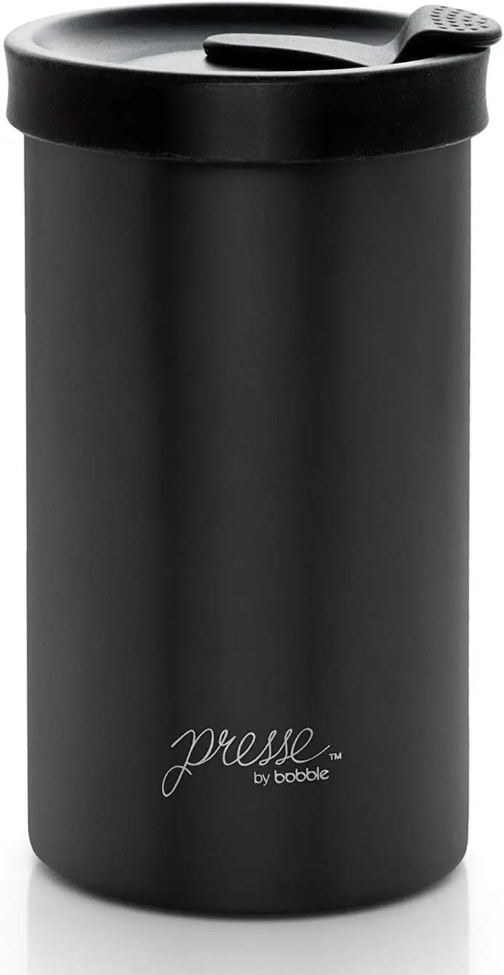 Tumbler da Viaggio in Acciaio Inox da 13 oz - Caffettiera Portatile per Preparazione in Movimento, Tripla Isolazione, Nero