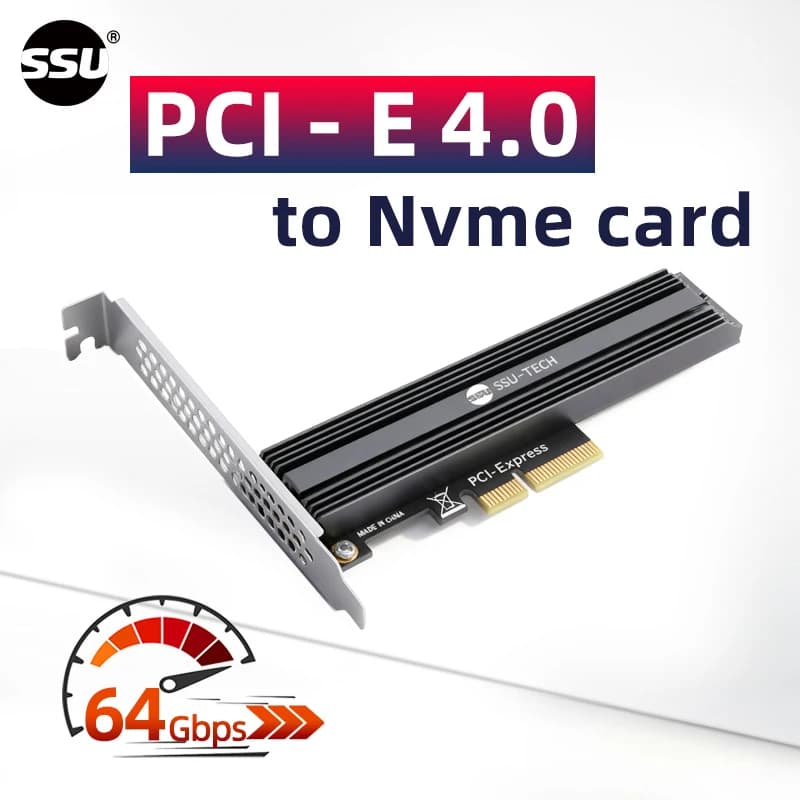PC desktop SSU Scheda adattatore M.2 NVMe SSD a PCIe 4.0 64Gbps M-Key PCIe 4.0 X4 compatibile con PCI-E 4.0/3.0