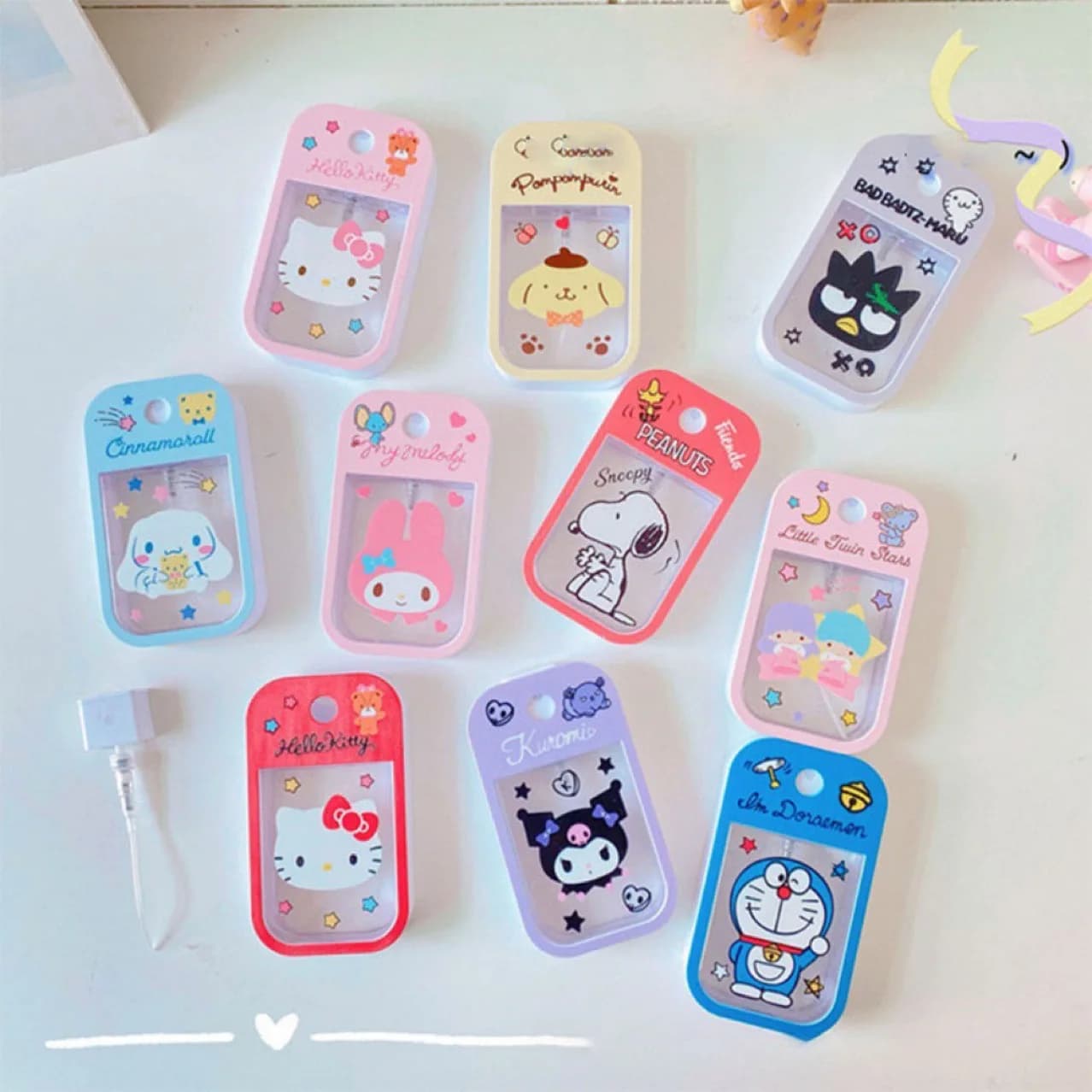 50ml Anime Hello Kitty Sanrio Spray Bottle Kuromi Cinnamoroll Portable Travel My Melody Cartoon Alcol Press Bottled