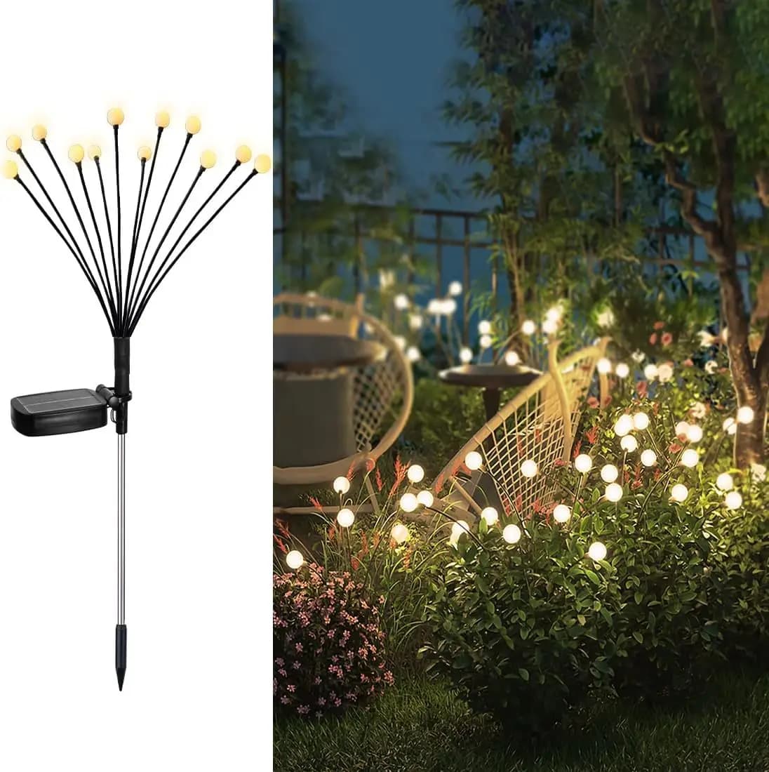 Luci solari da giardino 6/8/10 LED Luci lucciole Giardino esterno Matrimonio Decorazioni per l'atmosfera di Halloween e Natale