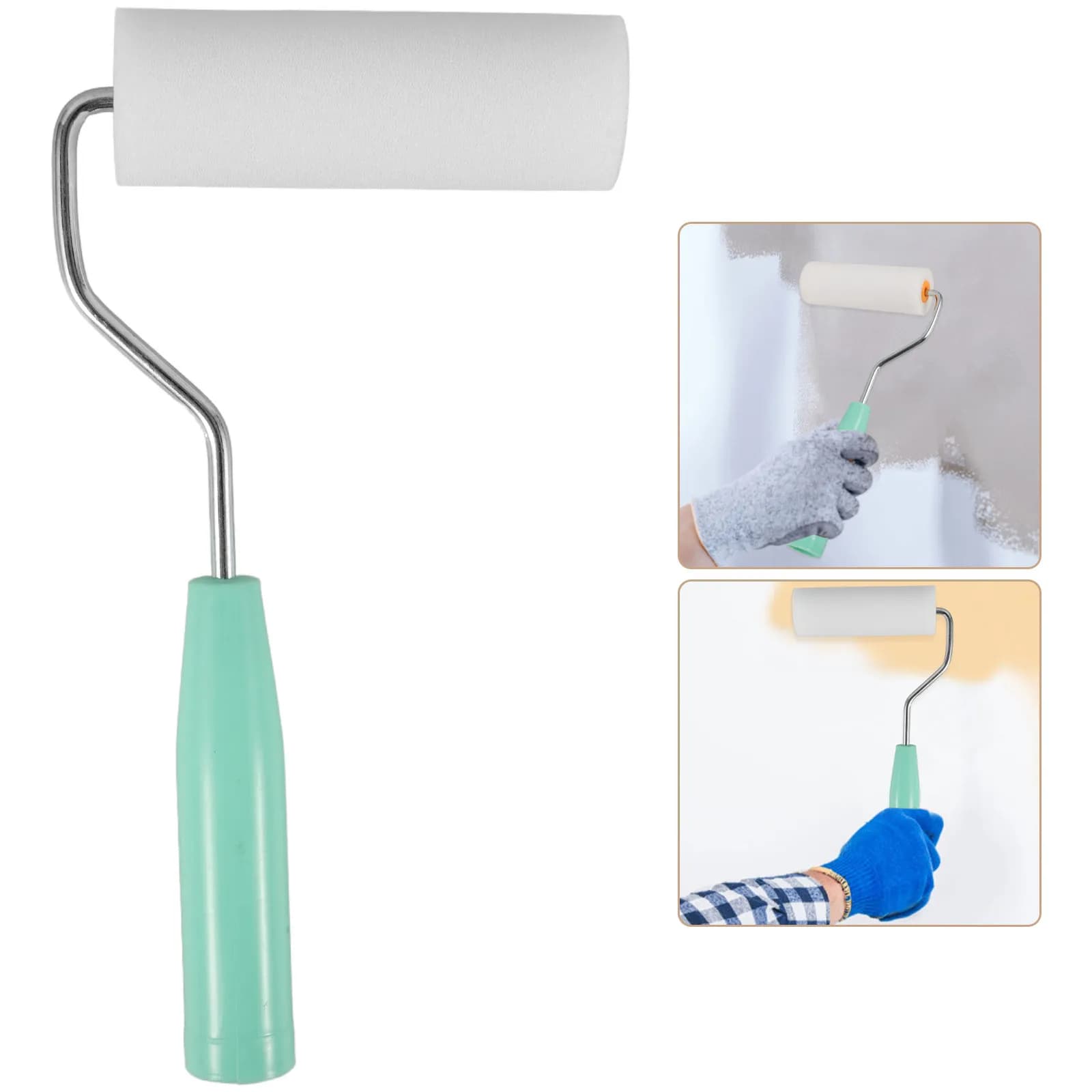 1 set of sponge roller brushes for wall painting, small roller for painting with high density foam, light handle for home diy, latex